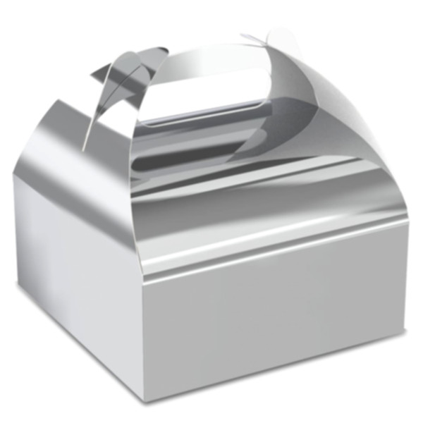 Коробка подарункова 160*160*70 мм, срібна