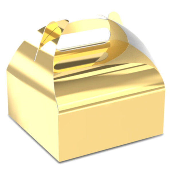 Коробка подарункова 160*160*70 мм, золота