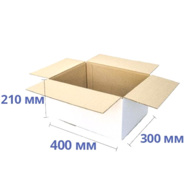Гофроящик 400*300*210 мм, білий