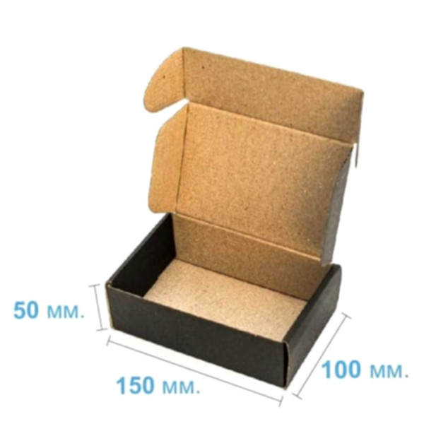 Коробка самозбірна 150*100*50 мм, чорна