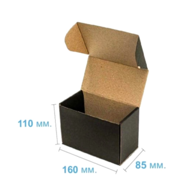 Коробка самозбірна 160*85*110 мм, чорна