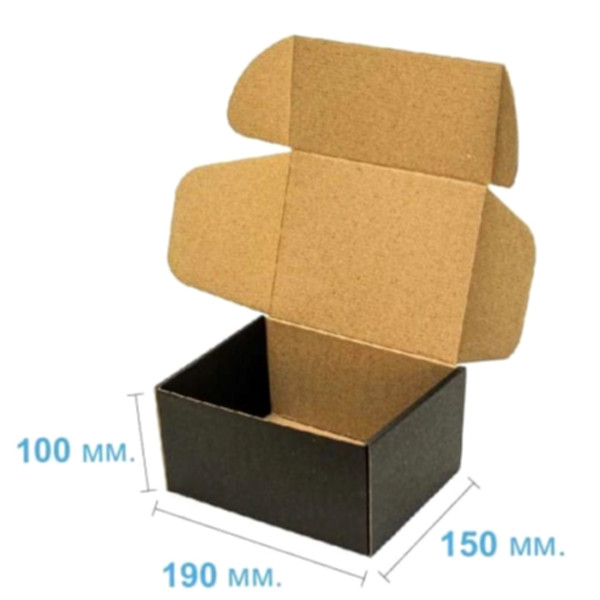 Коробка самозбірна 190*150*100 мм, чорна
