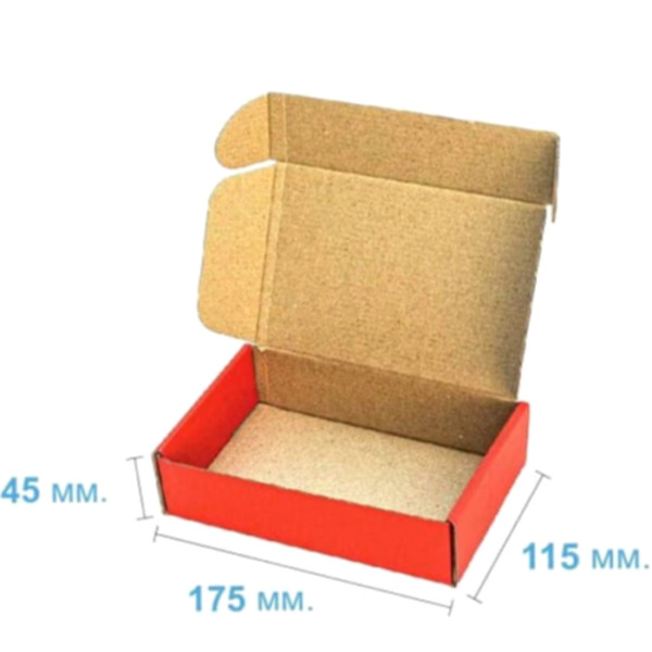 Коробка самозбірна 175*115*45 мм, червона