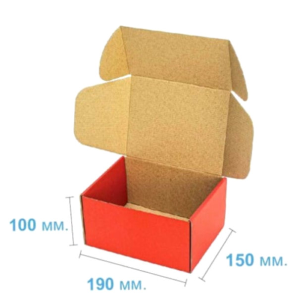 Коробка самозбірна 190*150*100 мм, червона