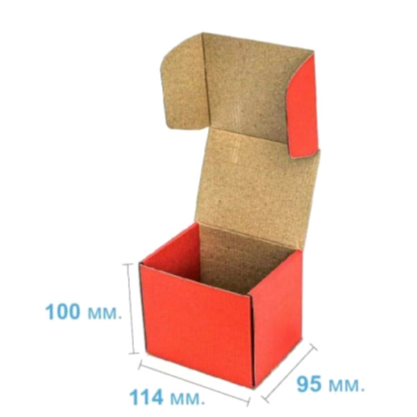 Коробка самозбірна 114*95*100 мм, червона