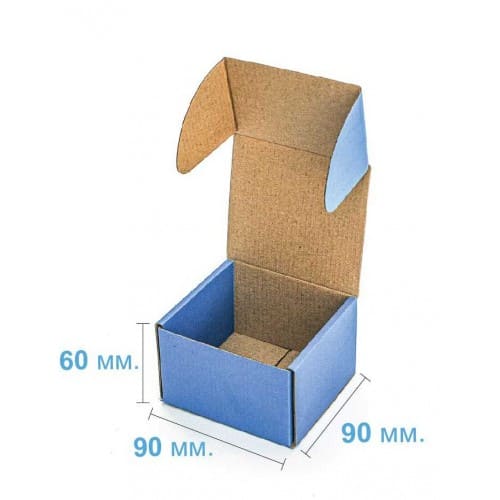 Коробка самозбірна 90*90*60 мм, синя
