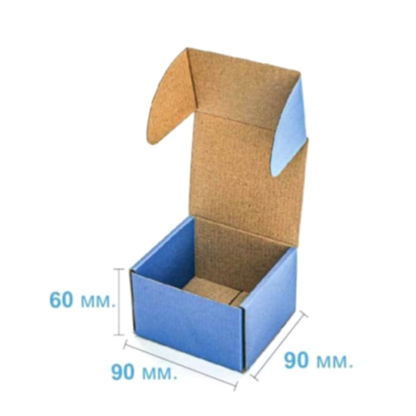 Коробка самозбірна 90*90*60 мм, синя