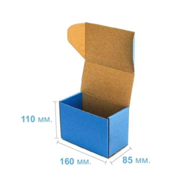 Коробка самозбірна 160*85*110 мм, синя
