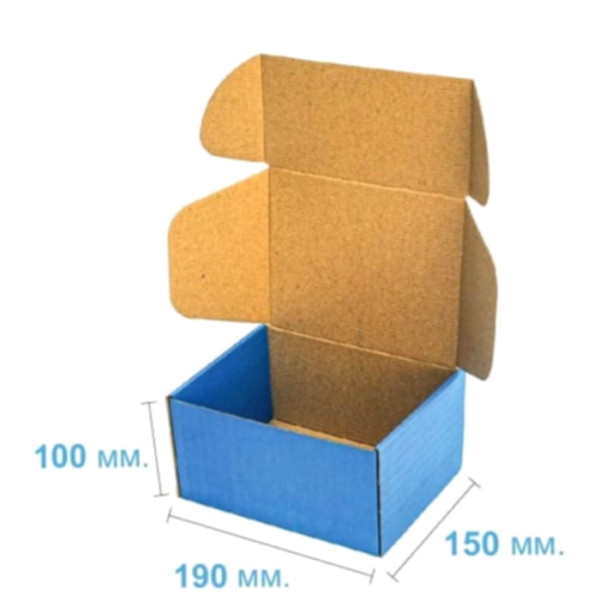 Коробка самозбірна 190*150*100 мм, синя