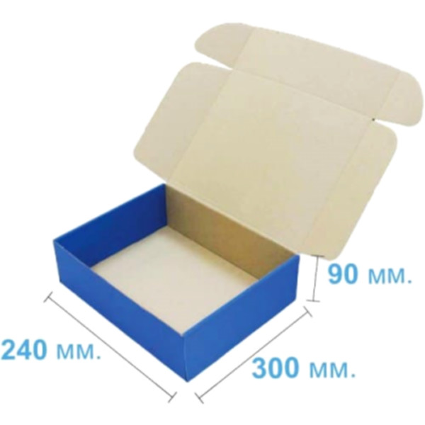 Коробка самозбірна 300*240*90 мм, синя