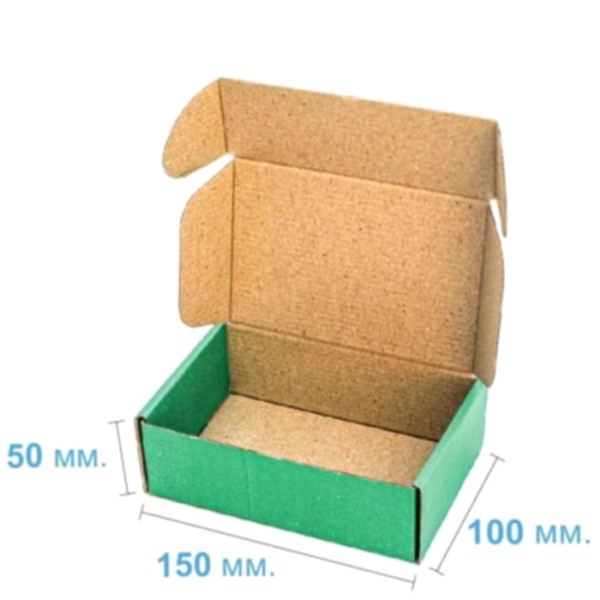 Коробка самозбірна 150*100*50 мм, зелена