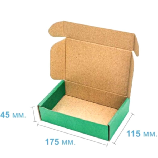 Коробка самозбірна 175*115*45 мм, зелена
