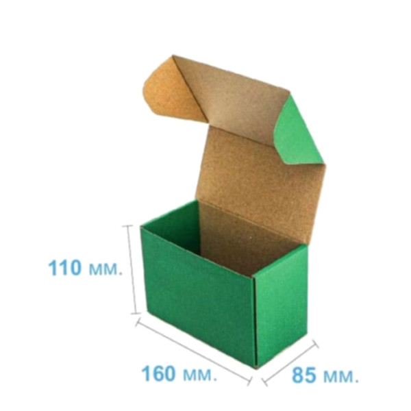 Коробка самозбірна 160*85*110 мм, зелена