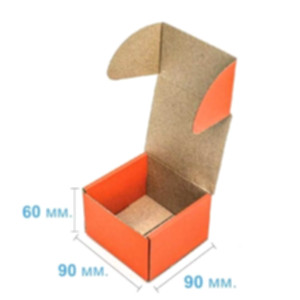 Коробка самозбірна 90*90*60 мм, помаранчева