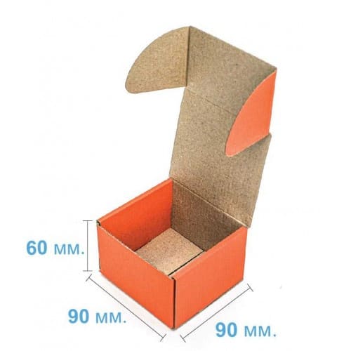 Коробка самозбірна 90*90*60 мм, помаранчева