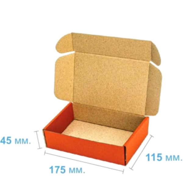 Коробка самозбірна 175*115*45 мм, помаранчева