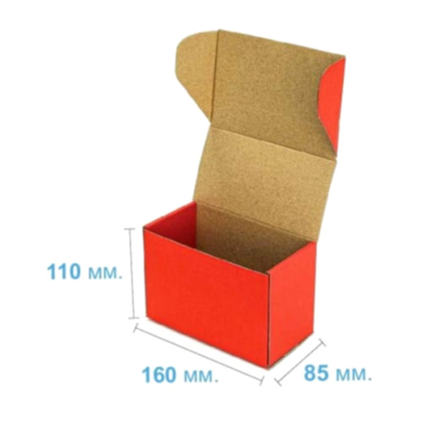 Коробка самозбірна 160*85*110 мм, помаранчева