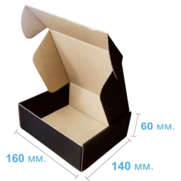 Коробка самозбірна 160*140*60 мм, чорна