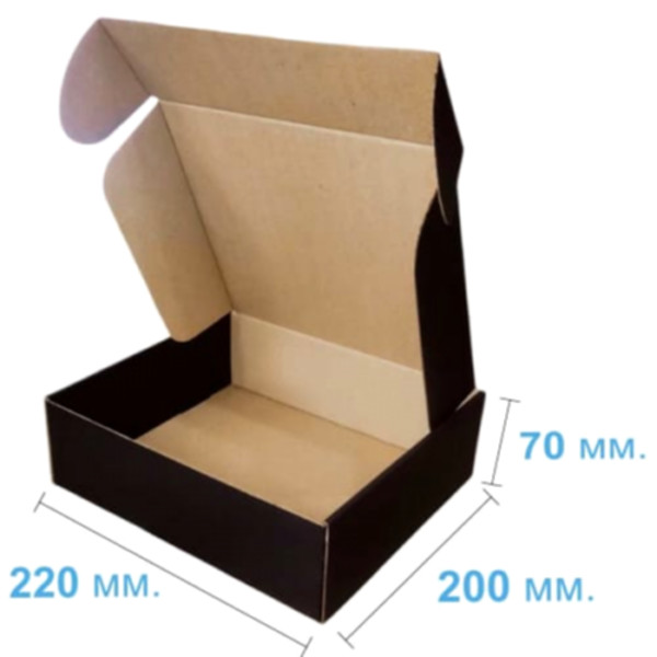 Коробка самозбірна 220*200*70 мм, чорна