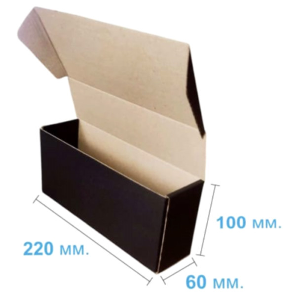 Коробка самосборная 220*60*100 мм, черная