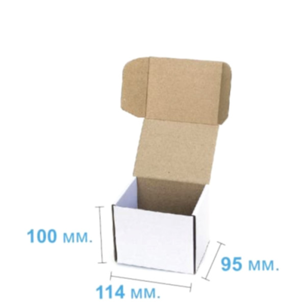 Коробка самосборная 114*95*100 мм, белая