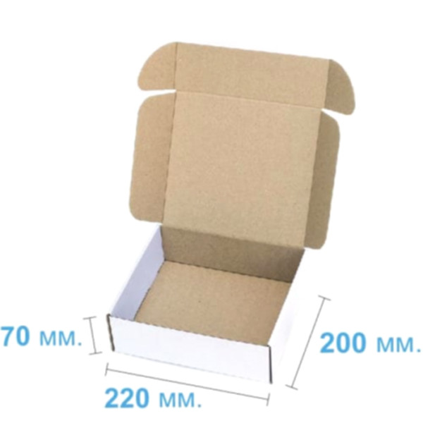 Коробка самосборная 220*200*70 мм, белая