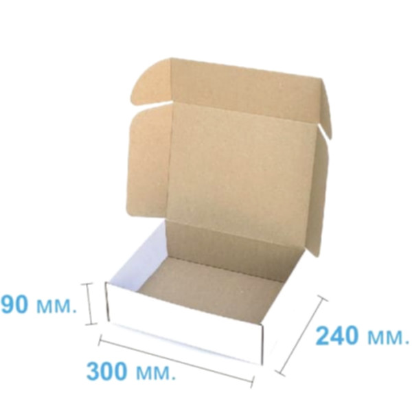 Коробка самосборная 300*240*90 мм, белая