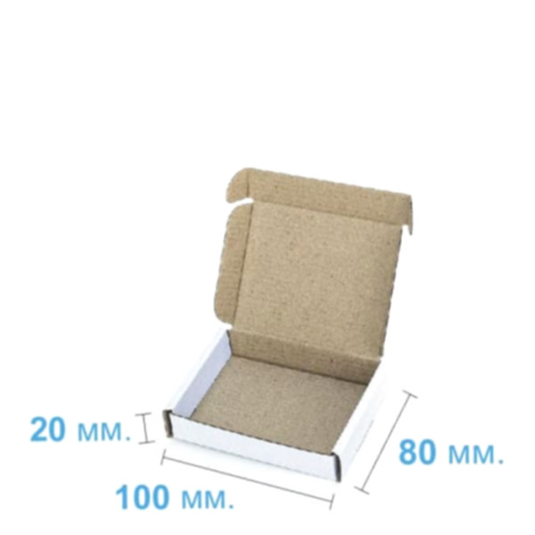 Коробка самосборная 100*80*20 мм, белая