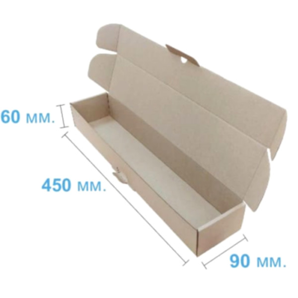 Коробка самосборная 450*90*60 мм, бурая