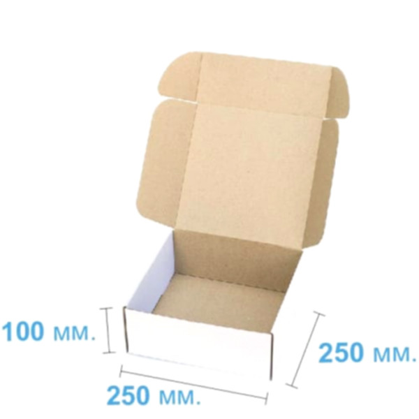 Коробка самосборная 250*250*100 мм, белая