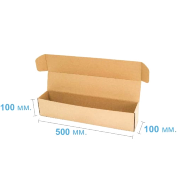 Коробка самозбірна 500*100*100 мм, бура