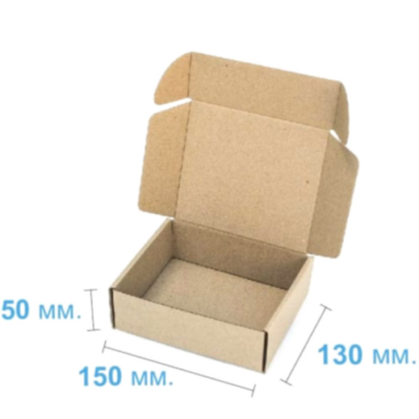 Коробка самосборная 130*130*50 мм, бурая