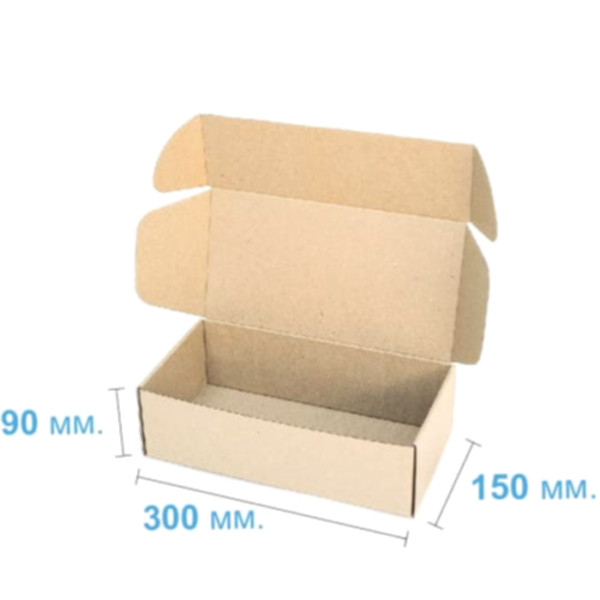Коробка самосборная 300*150*90 мм, бурая