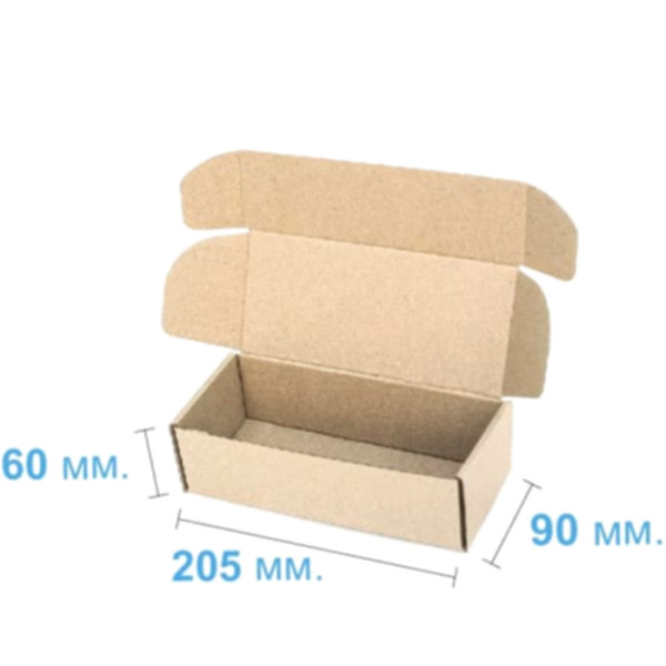 Коробка самосборная 205*90*60 мм, бурая