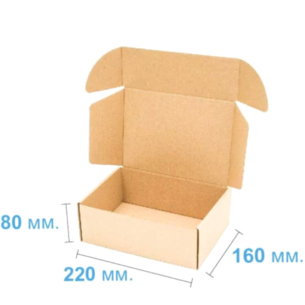 Коробка самосборная 220*160*80 мм, бурая
