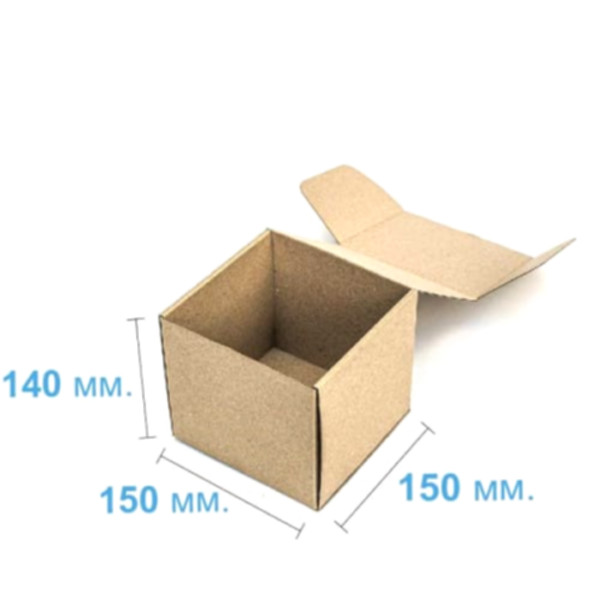 Коробка самосборная 150*150*140 мм, бурая