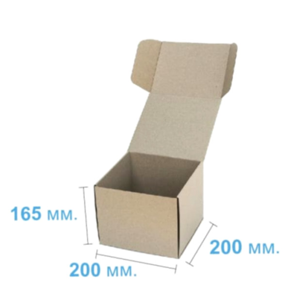 Коробка самосборная 200*200*165 мм, бурая