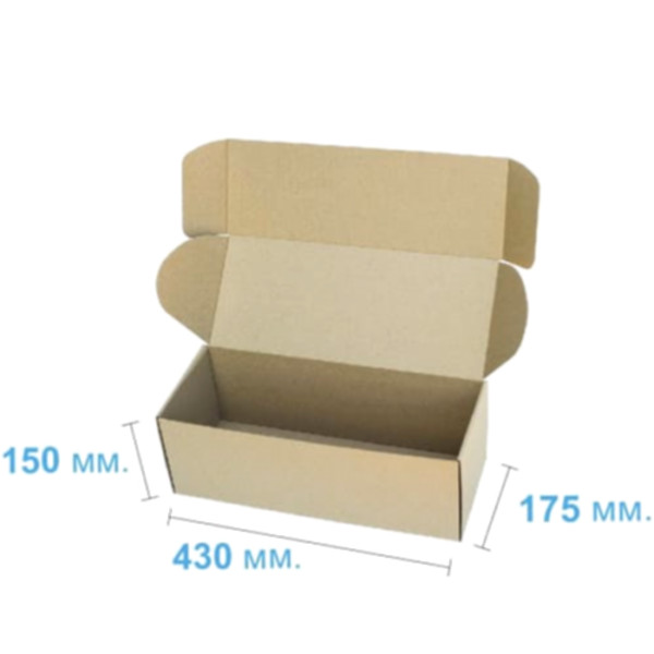 Коробка самосборная 430*175*150 мм, бурая