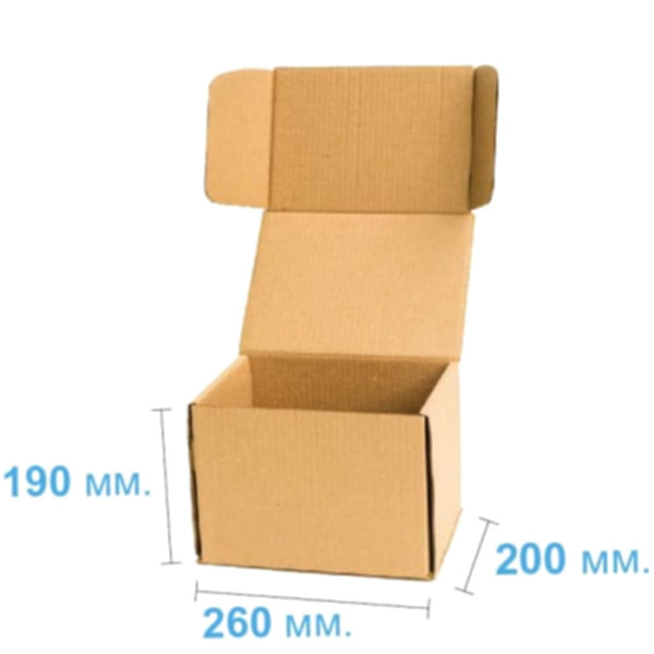 Коробка самосборная 260*200*190 мм, бурая
