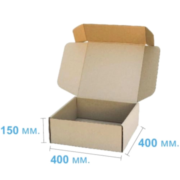 Коробка самосборная 400*400*150 мм, бурая