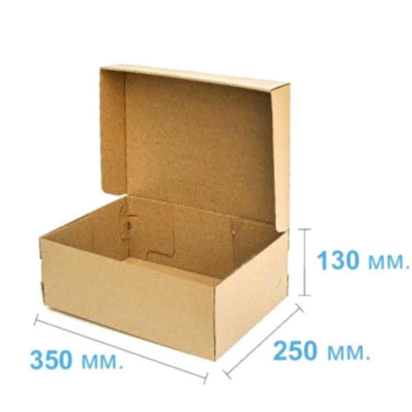 Коробка самосборная 350*250*130 мм, бурая