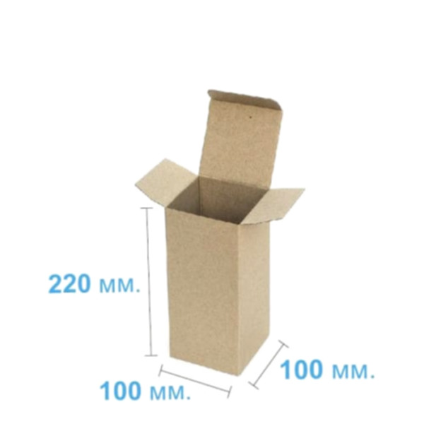 Коробка самосборная 100*100*220 мм, бурая