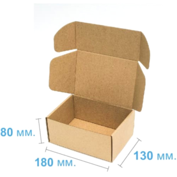Коробка самосборная 180*130*80 мм, бурая