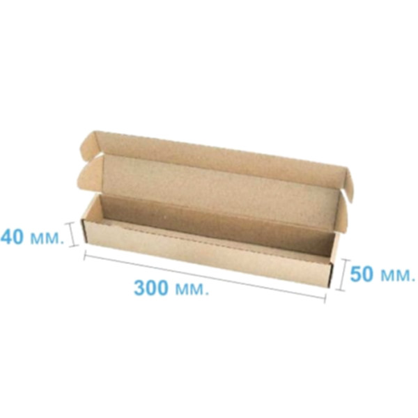 Коробка самозбірна 300*50*40 мм, бура