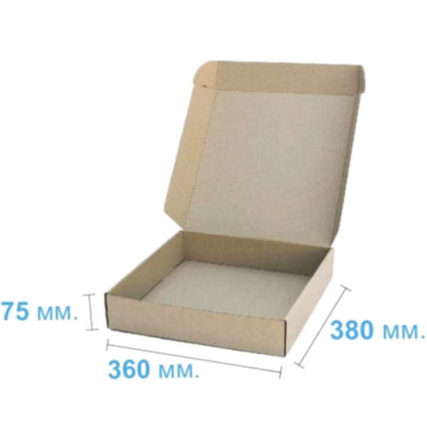 Коробка самосборная 360*380*75 мм, бурая