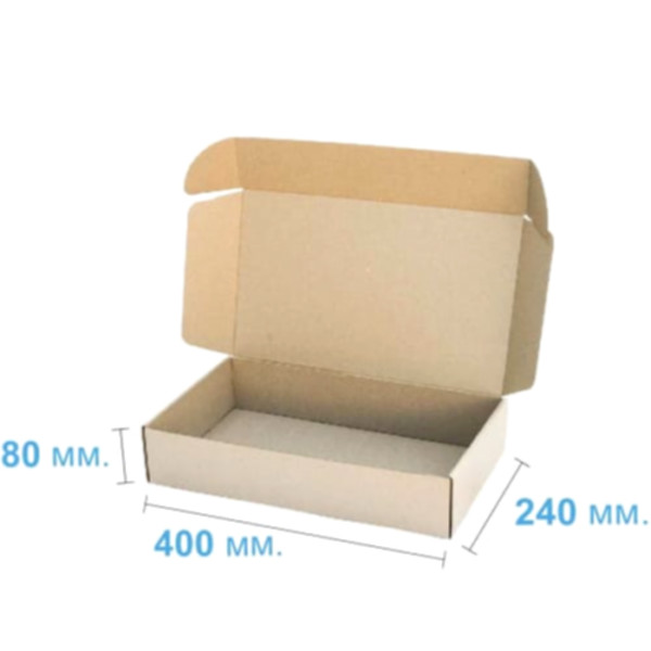 Коробка самосборная 400*240*80 мм, бурая