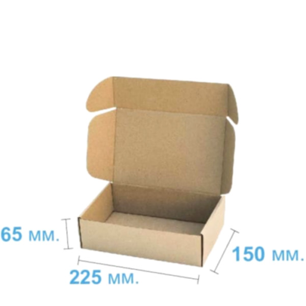 Коробка самосборная 225*150*65 мм, бурая
