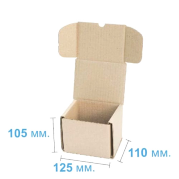 Коробка самосборная 125*110*105 мм, бурая