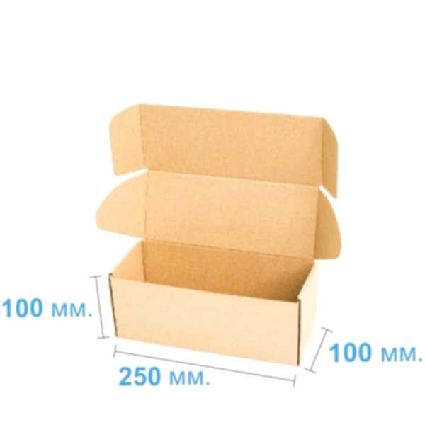 Коробка самозбірна 250*100*100 мм, бура