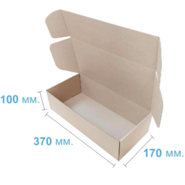 Коробка самосборная 370*170*100 мм, бурая